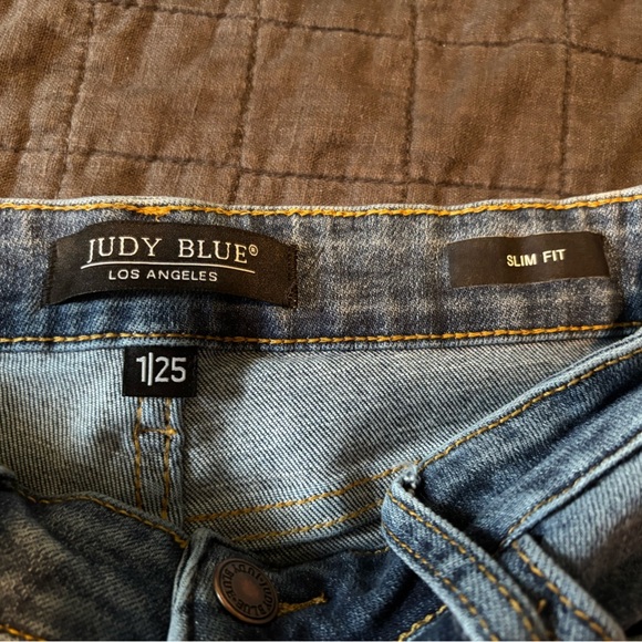 Judy Blue‎ Tummy Control High-Rise Distressed Skinny Jeans Slim Denim Pants - Picture 4 of 5
